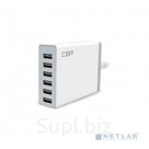 Cbr Box White СЗУ 6 USB: 5V,2.4A 10A max. , 50W max., Input: 100–240V, защита от короткого замыкания, защита от перенапряжения, сетевой кабель 1,6м в комплекте, Box White