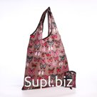 Сумка хозяйственная без застёжки, цвет коричневый/розовый