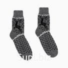 Носки женские новогодние шерстяные, цвет серый, размер 23-25