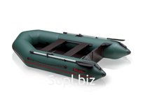 Лодка ПВХ "Тайга-280" (зеленый цвет) Диаметр борта 41, плоское дно, сплошной фанерный настил с алюминиевым Н-профилем