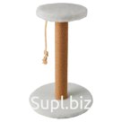White scratching post with a round platform / circle Article: МТ14011_conclusion