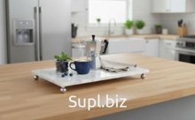 Поднос мраморный на ножках