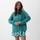 Рубашка женская оверсайз MIST Muslin, размер 46, бирюзовая