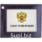 Обложка для удостоверения с окном OfficeSpace черная, кожа тип 2