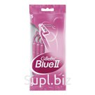 Бритвы одноразовые КОМПЛЕКТ 5 шт., GILLETTE (Жиллет) BLUE 2, для женщин