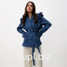 Жакет женский джинсовый с воланами MIST, размер 44, синий