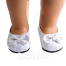 Балетки для куклы с бантом белые 7 см