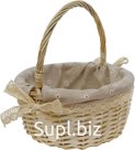 Round basket 24x12cm with handle and fabric cover