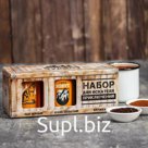 Подарочный набор в коробке «Турист»: чай чёрный с мелиссой 60 г., кофе молотый 50 г., кружка 400 мл