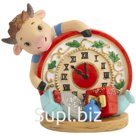 Декоративная фигурка "Бычок с часами", полирезина, 8*8,8*5,5см