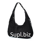 Сумка-хобо, отдел на молнии, цвет чёрный