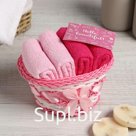 Набор махровых декоративных салфеток Этель Hello, Beautiful, 30×30 см - 4 шт, розовый, 100% хлопок