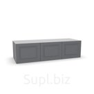 Антресоль 150х55х40 Классик, белый/ мдф графит матовый Soft Touch, 3 двери, секции 100/50