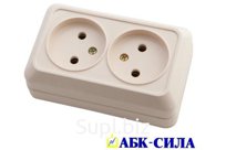 Розетка двухместная без з/к 10А 220В (керамика) "АЛЬТАИР" слоновая кость
