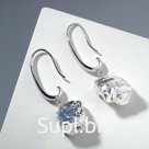 Серьги "Пирит" кубик, цвет серебристый