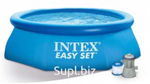 6255953, Надувной бассейн Intex Easy Set / 28108NP (244x61 с фильтром и насосом)