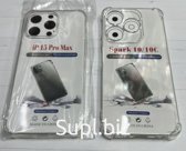 Силиконовый чехол прозрачный с усиленными углами TPU 1.5  для Tecno Spark Go 2024