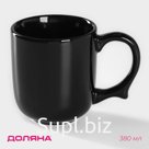 Кружка Доляна Coffee break, 380 мл, керамика, чёрная