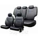 Чехлы сиденья жаккард SKYWAY NISSAN Qashqai 2006-2013 5мест SUV черный/серый 13 предметов