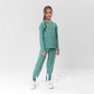 Костюм для девочки (свитшот, брюки) MINAKU, цвет оливы, рост 122 см