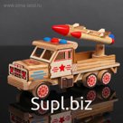 Игрушка деревянная «Военный автомобиль» 8×24×12 см