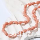 Бусы "Стекло" капля гранёная, цвет персиковый, 45см