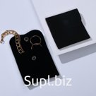 Конвертик для украшений бархатный, 7*7см, цвет чёрный