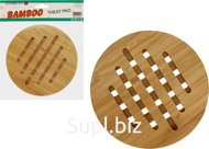 Bamboo hot pad, round, size: 16.5 cm