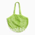 Сумка-авоська, клетка 1.5 см, зелёная