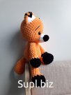 Лис Олис, вязаная игрушка ручной работы, 26см