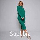 Костюм женский (джемпер/юбка), цвет зелёный, размер ONE SIZE (46-50)