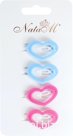 4 Heart-shaped hair clips. Each size is 3 x 1.8 x 0.3 cm.