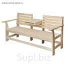 Скамейка с выдвижным столиком, липа 160х60х90см ПРОМО