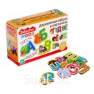 Игра развивающая «Азбука деревянная в картинках» Baby Toys Wood