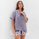 Пижама женская (рубашка, шорты) KAFTAN Basic размер 48-50, серая