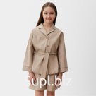 Костюм для девочки (Рубашка и шорты) MINAKU, бежевый, рост 110 см