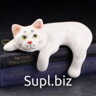 Статуэтка фарфоровая "Кот Васька белый", 17 см