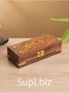 Шкатулка "Лилия" 20х8х5 см, дерево шишам, латунь
