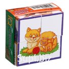 Умные кубики «У кошки котёнок», в поддончике, 4 штуки