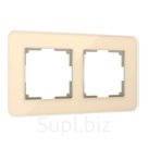 Рамка W0022443, 2 розетки Elite, айвори, стекло