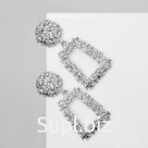 Серьги металл «Эстетика» трапеция, цвет серебро