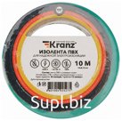 Изолента Kranz ПВХ, 0.13х15 мм, 10 м, зеленая