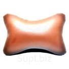 Подушка автомобильная на подголовник, косточка, коричневая, ортопедическая эко-кожа в индив. упаковк