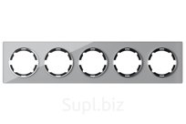 Рамка OneKeyElectro La Garda на 5 постов горизонтальная, серая Grigio cristallo