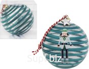 Fairytale Character Christmas Ball, 8cm, Turquoise