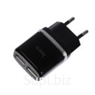 Сетевое зарядное устройство Hoco C12, 2хUSB, 2.4 А, черное