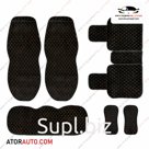 Универсальные накидки Alcantra Luxe на передние и задние сиденья. Ромб. Алькантара. Цвет: Черный/Золото