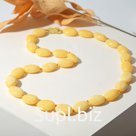 Бусы "Янтарь" лепёшка через узел, цвет жёлтый