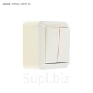 Выключатель "Кунцево" тима 8033, 10 А, 250 В, 2 клавиши, цвет слоновая кость