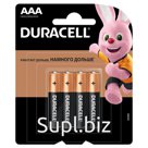 Батарейка Duracell Basic AAA (LR03) алкалиновая, 4BL